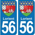 Autocollant Lorient immatriculation 56