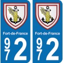 Autocollant Fort-de-France immatriculation 972