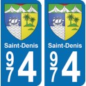 Autocollant Saint-Denis immatriculation 974