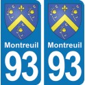 Autocollant Montreuil immatriculation 93