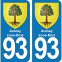 Autocollant Aulnay-sous-Bois immatriculation 93