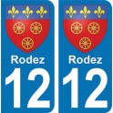 Autocollant Rodez immatriculation 12