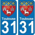 Autocollant Toulouse immatriculation 31