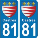 Autocollant Castres immatriculation 81