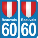 Autocollant Beauvais immatriculation 60