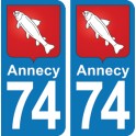 Autocollant Annecy immatriculation 74