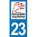 Autocollant Moto Département 23 de la Creuse Nouvelle Aquitaine