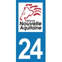 Autocollant Moto Département 24 de la Dordogne Nouvelle Aquitaine
