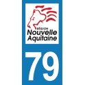 Autocollant Moto Département 79 des Deux-Sèvres Nouvelle Aquitaine