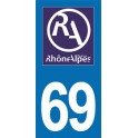 Autocollant Moto Département 69 du Rhône