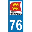 Autocollant Moto Département 76 de la Seine Maritime nouvelle région Normandie