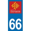 Autocollant Moto Département 66 des Pyrénées-Orientales Nouvelle région Occitanie