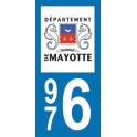 Autocollant Moto Mayotte immatriculation 976