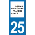 Autocollant Moto Département 25 - Doubs - Nouvelle région Bourgogne-Franche-Comté