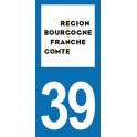 Autocollant Moto Département 39 - Jura - Nouvelle région Bourgogne-Franche-Comté