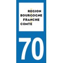 Autocollant Moto Département 70 - Haute-Saône - Nouvelle région Bourgogne-Franche-Comté