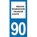Autocollant Moto Département 90 - Territoire de Belfort - Nouvelle région Bourgogne-Franche-Comté