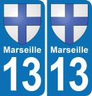 Autocollant plaque immatriculation 13 Marseille