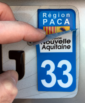 Autocollant Plaque Immatriculation
