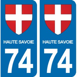 Stickers 74 haute savoie pour plaque d'immatriculation autocollant 74 haute  savoie region rhone alpes adhesif pour plaque departement 74 haute savoie  region rhone alpes