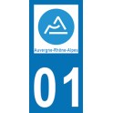 Autocollant Moto 01 de l'Ain nouvelle région Auvergne-Rhône-Alpes