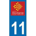 Autocollant Moto Département 11 de l'Aude Nouvelle région Occitanie