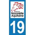 Autocollant Moto Département 19 de la Corrèze Nouvelle Aquitaine