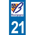 Autocollant Moto Immatriculation 21 - Côte-d'Or