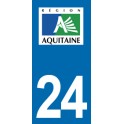 Autocollant Moto Immatriculation 24 - Dordogne