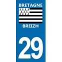 Autocollant Moto Immatriculation 29 - Finistère