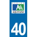 Autocollant Moto Immatriculation 40 - Landes