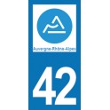 Autocollant Moto 42 de la Loire nouvelle région Auvergne-Rhône-Alpes