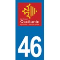 Autocollant Moto Département 46 du Lot Nouvelle région Occitanie