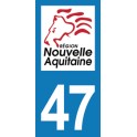 Autocollant Moto Département 47 du Lot-et-Garonne Nouvelle Aquitaine