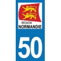 Autocollant Moto Département 50 de la Manche nouvelle région Normandie