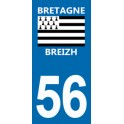 Autocollant Moto Immatriculation 56 - Morbihan