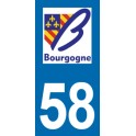 Autocollant Moto Immatriculation 58 - Nièvre