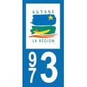 Autocollant Moto Département 973 de la Guyane