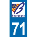 Autocollant Moto Immatriculation 71 - Saône-et-Loire