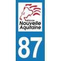 Autocollant Moto Département 87 de la Haute-Vienne Nouvelle Aquitaine