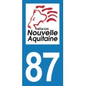 Autocollant Moto Département 87 de la Haute-Vienne Nouvelle Aquitaine