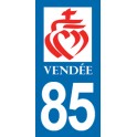 Autocollant Moto Département 85 de la Vendée Coeur de Jésus