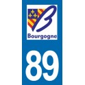Autocollant Moto Immatriculation 89 - l'Yonne
