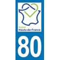 Autocollant Moto Département 80 de la Somme nouvelle région Les Hauts de France