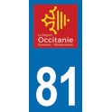 Autocollant Moto Département 81 du Tarn Nouvelle région Occitanie