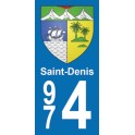 Autocollant Moto Saint-Denis immatriculation 974