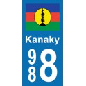 Autocollant Moto 988 Nouvelle-Calédonie Kanaky
