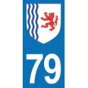 Autocollant Moto blason 79 des Deux-Sèvres Nouvelle Aquitaine