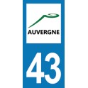 Autocollant Moto Immatriculation 43 - Haute-Loire
