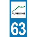 Autocollant Moto Immatriculation 63 - Puy-de-Dôme